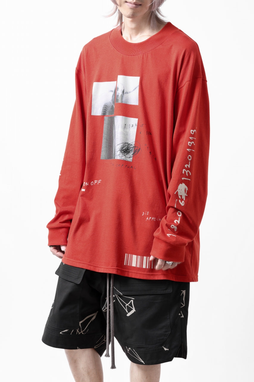 画像をギャラリービューアに読み込む, A.F ARTEFACT THICK-COLLAR BASIC L/S T-SHIRT / TYPE B PRINT (ORANGE)