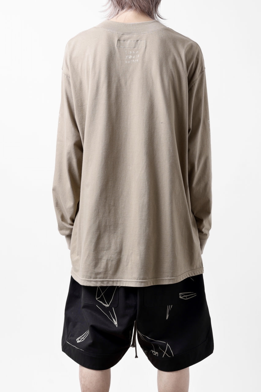 画像をギャラリービューアに読み込む, A.F ARTEFACT THICK-COLLAR BASIC L/S T-SHIRT / TYPE A PRINT (BEIGE)
