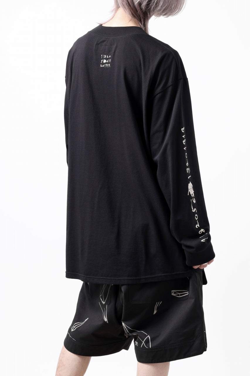 画像をギャラリービューアに読み込む, A.F ARTEFACT THICK-COLLAR BASIC L/S T-SHIRT / TYPE A PRINT (BLACK)