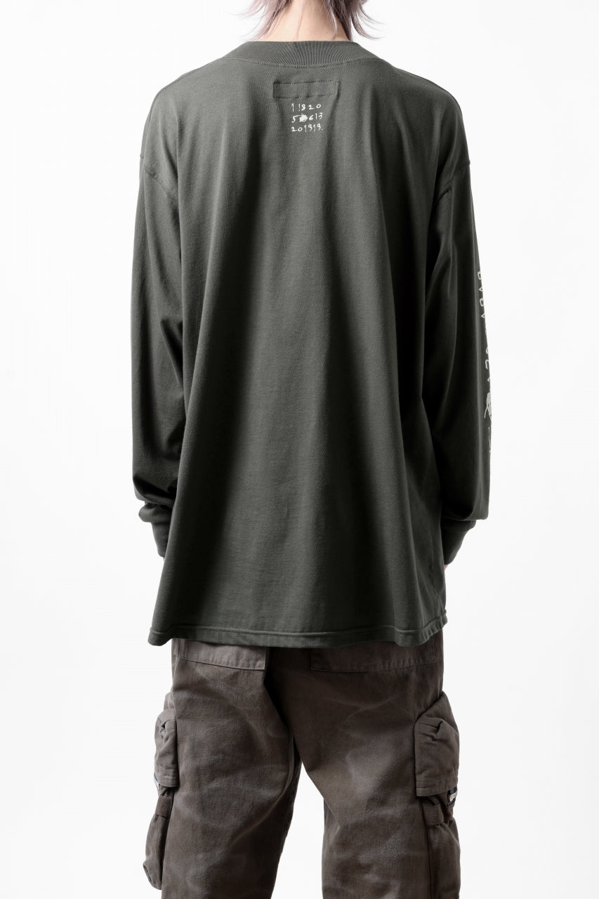 画像をギャラリービューアに読み込む, A.F ARTEFACT THICK-COLLAR BASIC L/S T-SHIRT / TYPE A PRINT (KHAKI)