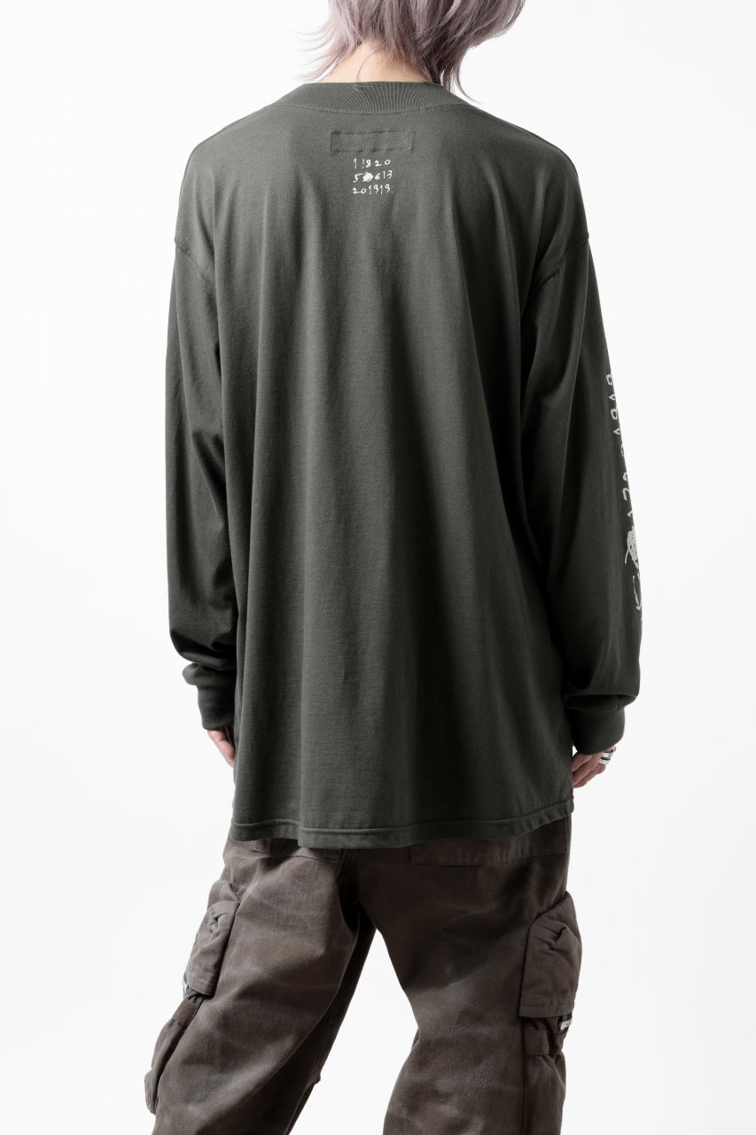 画像をギャラリービューアに読み込む, A.F ARTEFACT THICK-COLLAR BASIC L/S T-SHIRT / TYPE A PRINT (KHAKI)