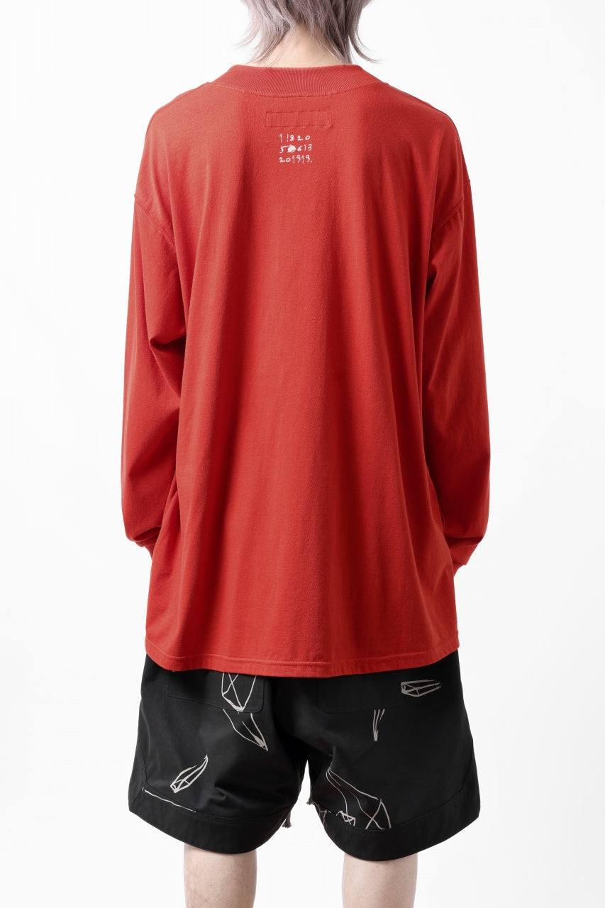 画像をギャラリービューアに読み込む, A.F ARTEFACT THICK-COLLAR BASIC L/S T-SHIRT / TYPE B PRINT (ORANGE)