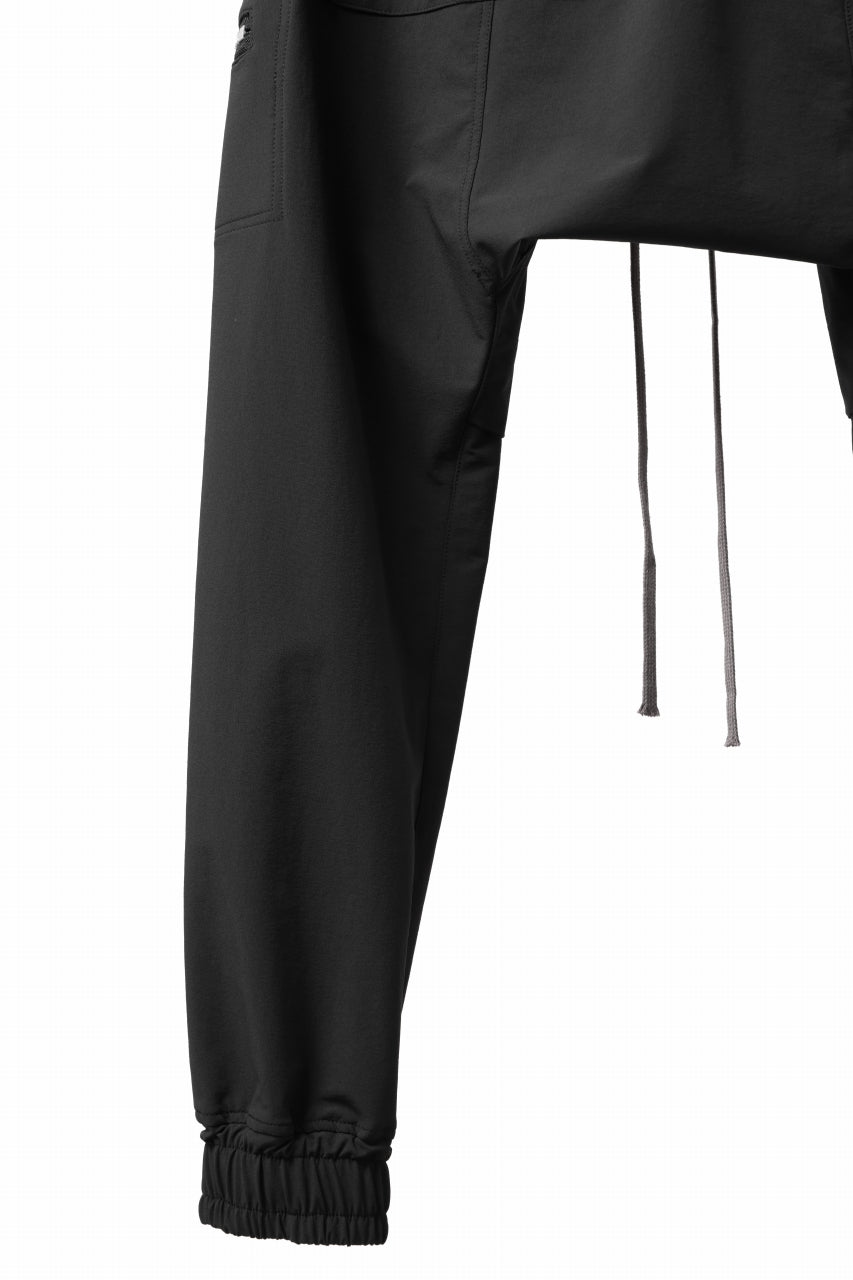 画像をギャラリービューアに読み込む, A.F ARTEFACT FRONT ZIP SARROUEL EASY PANTS / STRETCH NYLON (BLACK)