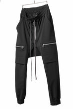画像をギャラリービューアに読み込む, A.F ARTEFACT FRONT ZIP SARROUEL EASY PANTS / STRETCH NYLON (BLACK)