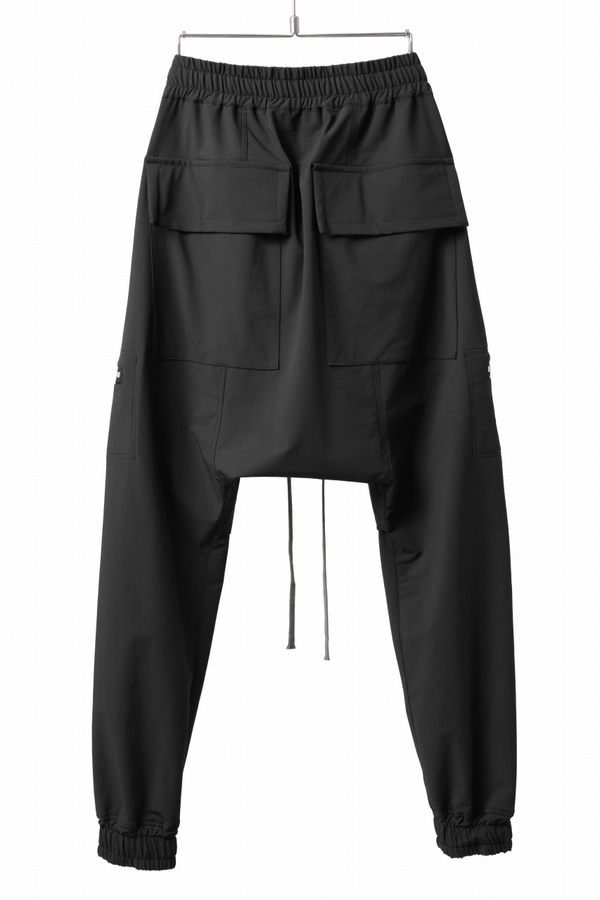 画像をギャラリービューアに読み込む, A.F ARTEFACT FRONT ZIP SARROUEL EASY PANTS / STRETCH NYLON (BLACK)