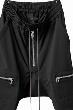 画像をギャラリービューアに読み込む, A.F ARTEFACT FRONT ZIP SARROUEL EASY PANTS / STRETCH NYLON (BLACK)
