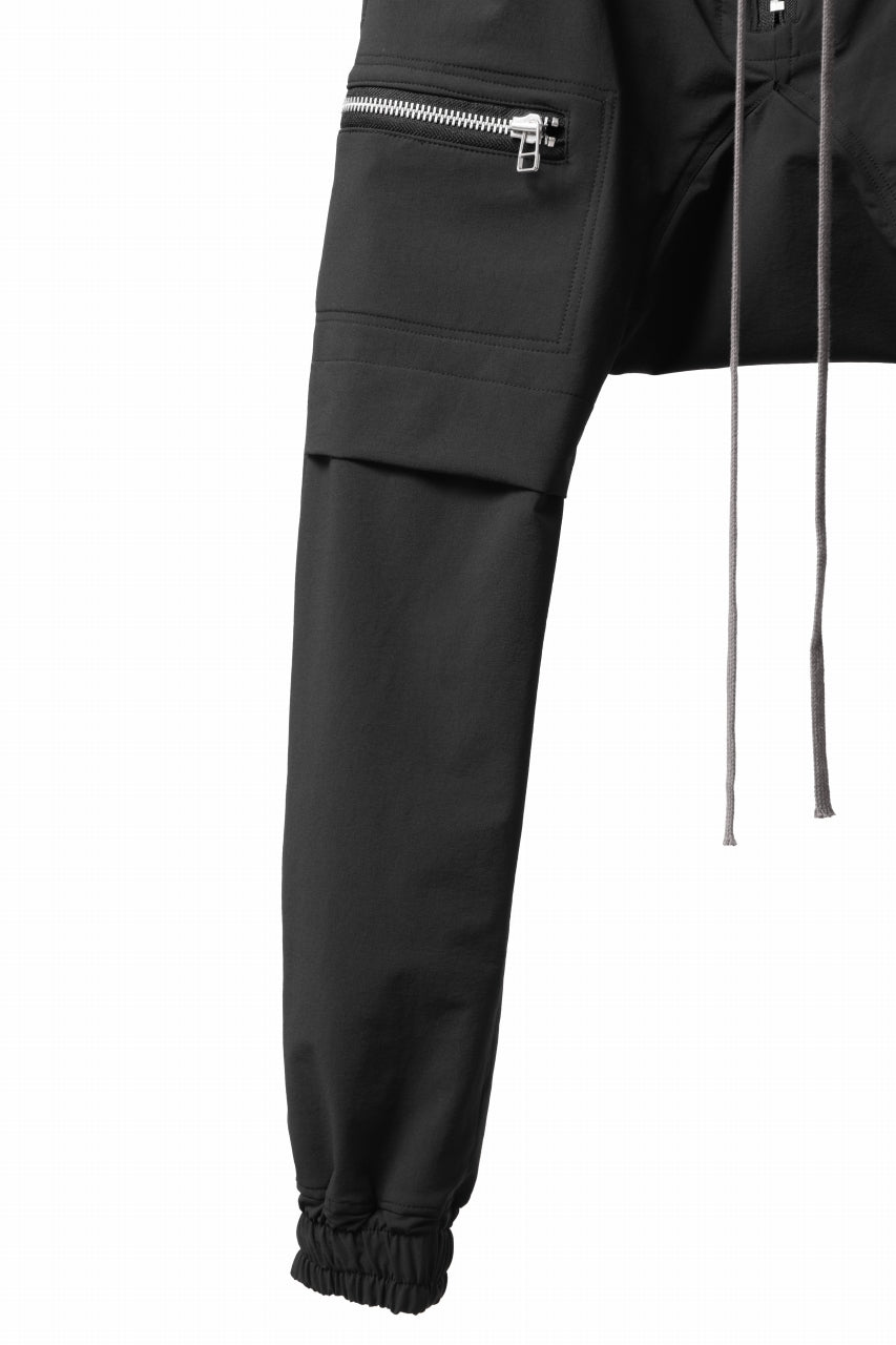 画像をギャラリービューアに読み込む, A.F ARTEFACT FRONT ZIP SARROUEL EASY PANTS / STRETCH NYLON (BLACK)