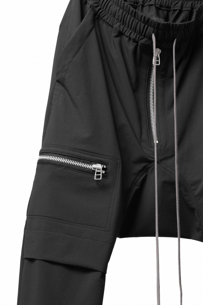 画像をギャラリービューアに読み込む, A.F ARTEFACT FRONT ZIP SARROUEL EASY PANTS / STRETCH NYLON (BLACK)