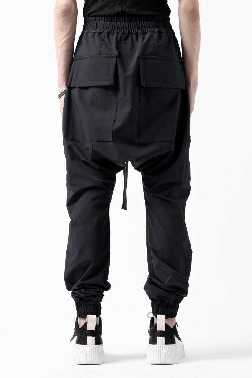 画像をギャラリービューアに読み込む, A.F ARTEFACT FRONT ZIP SARROUEL EASY PANTS / STRETCH NYLON (BLACK)