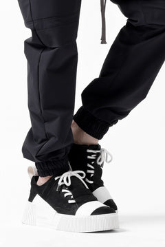 画像をギャラリービューアに読み込む, A.F ARTEFACT FRONT ZIP SARROUEL EASY PANTS / STRETCH NYLON (BLACK)