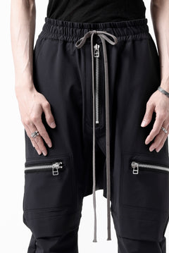 画像をギャラリービューアに読み込む, A.F ARTEFACT FRONT ZIP SARROUEL EASY PANTS / STRETCH NYLON (BLACK)