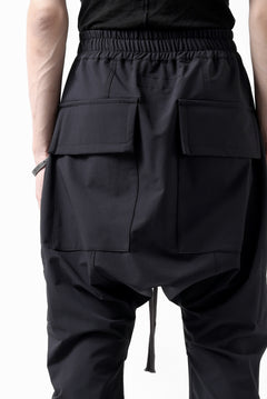 画像をギャラリービューアに読み込む, A.F ARTEFACT FRONT ZIP SARROUEL EASY PANTS / STRETCH NYLON (BLACK)