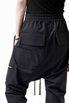 画像をギャラリービューアに読み込む, A.F ARTEFACT FRONT ZIP SARROUEL EASY PANTS / STRETCH NYLON (BLACK)