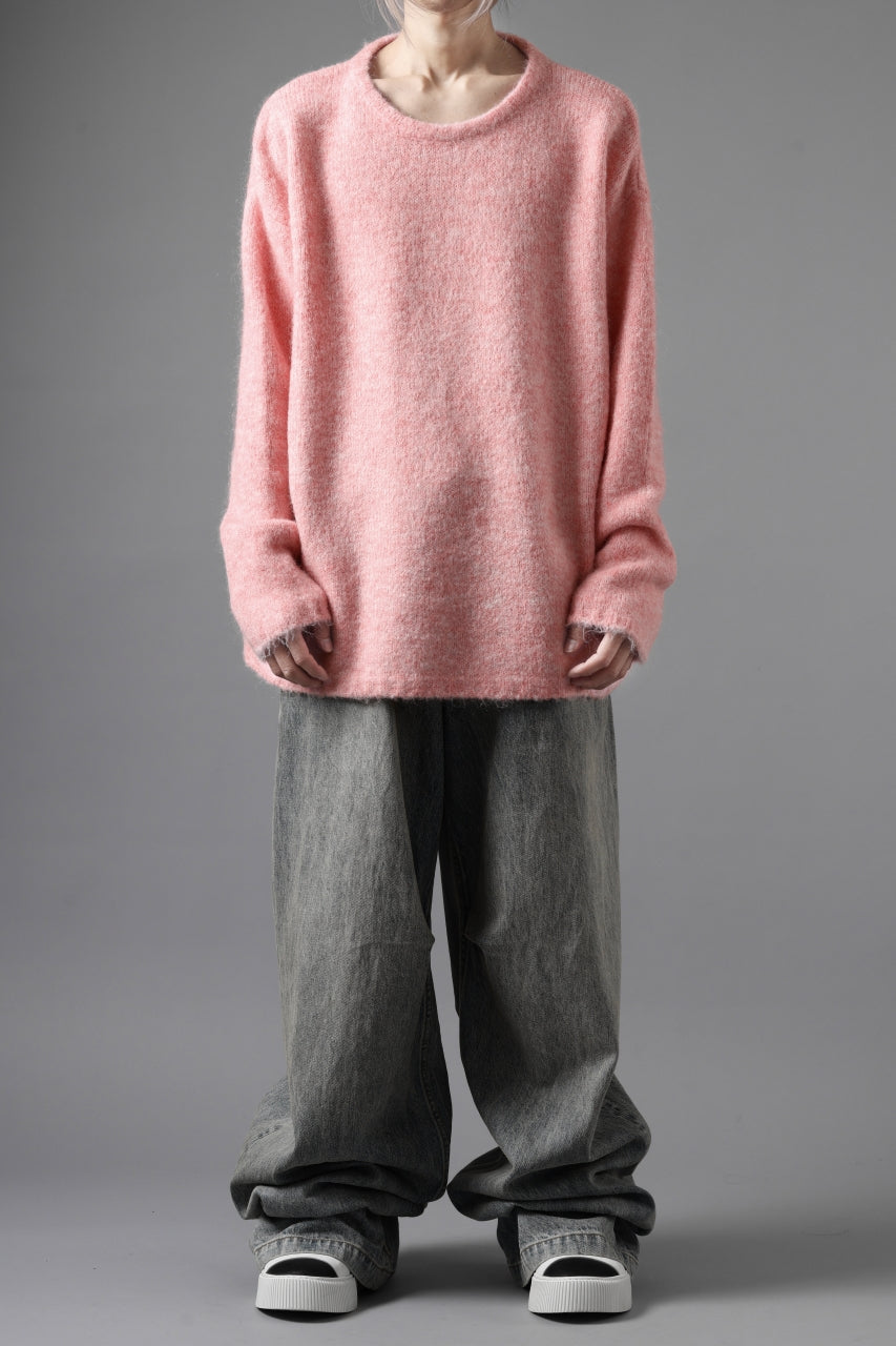 画像をギャラリービューアに読み込む, A.F ARTEFACT OVER SIZED KNIT TOPS / MIX WOOL (PINK)
