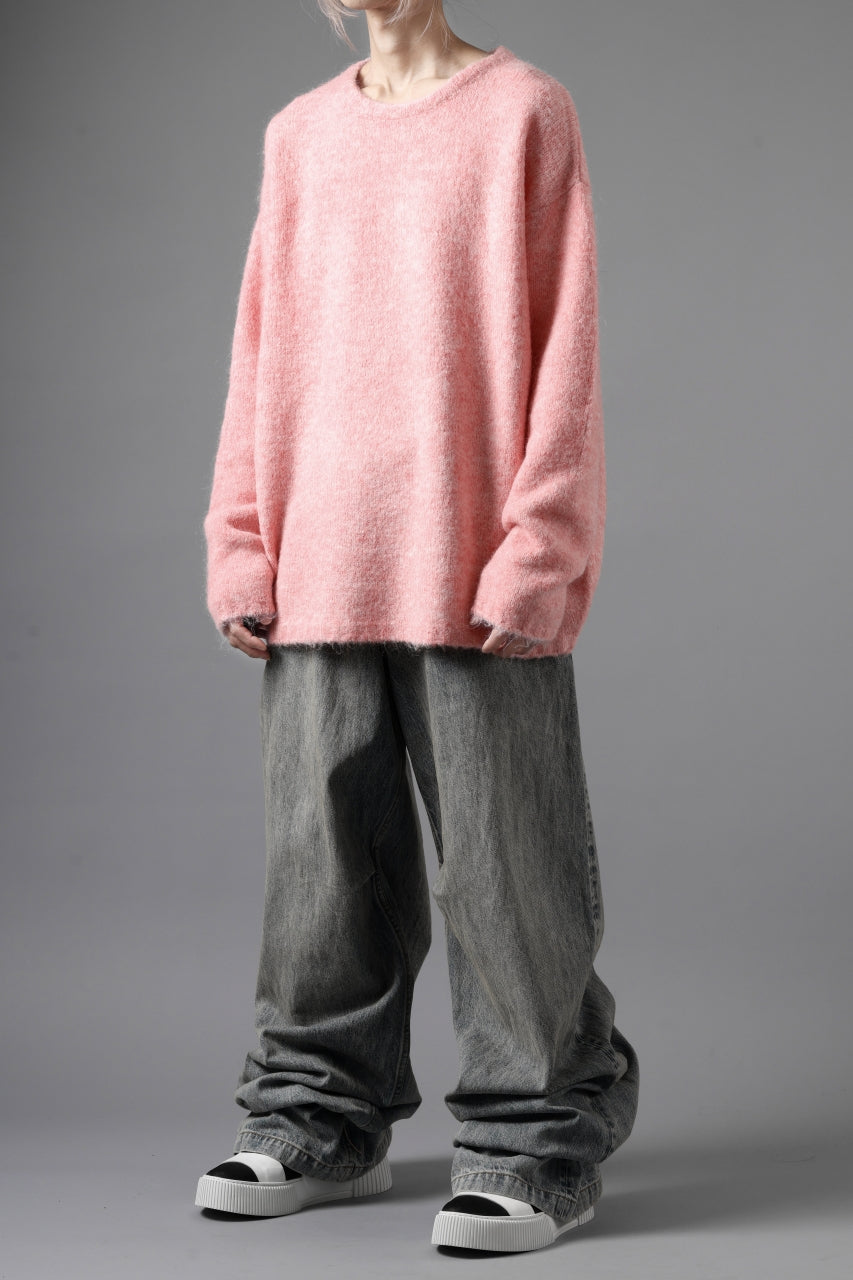 画像をギャラリービューアに読み込む, A.F ARTEFACT OVER SIZED KNIT TOPS / MIX WOOL (PINK)