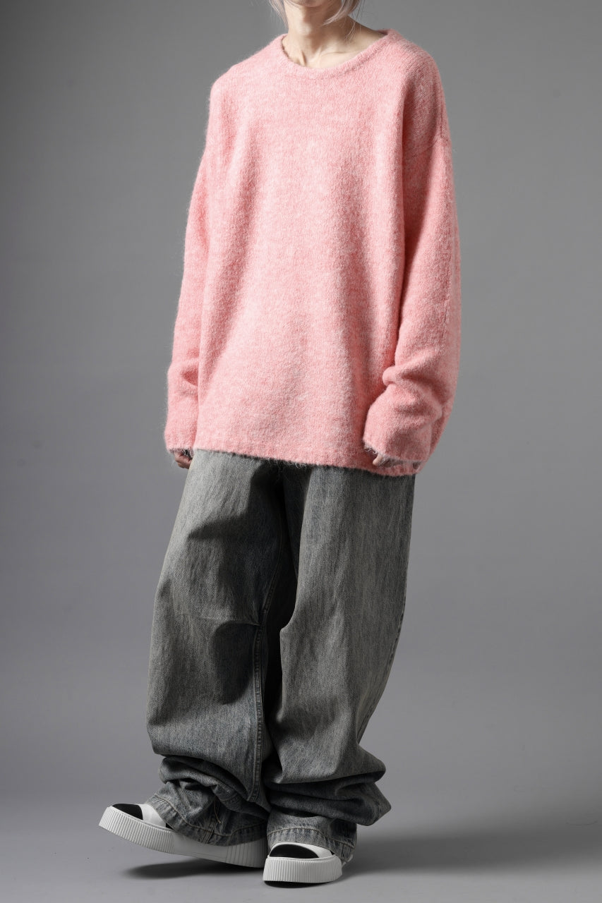 画像をギャラリービューアに読み込む, A.F ARTEFACT OVER SIZED KNIT TOPS / MIX WOOL (PINK)