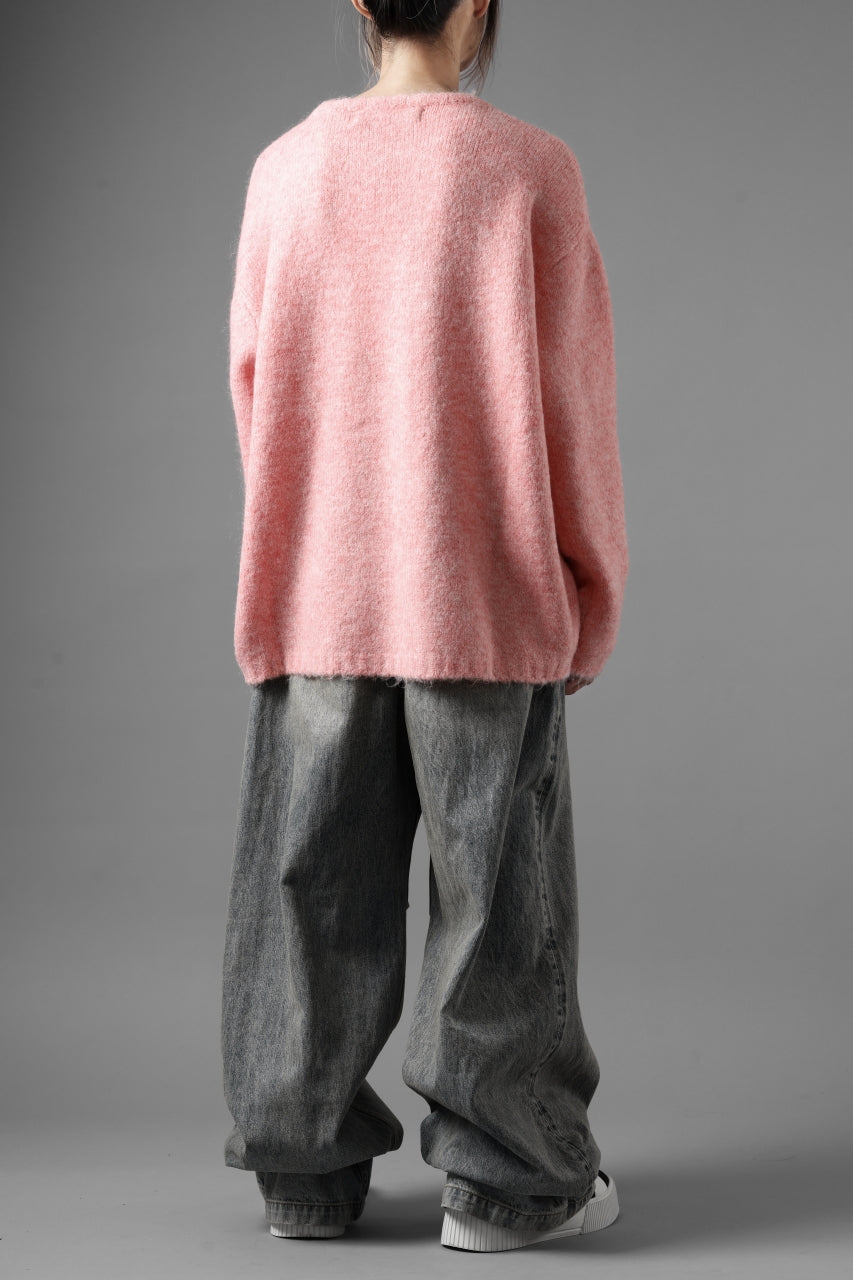 画像をギャラリービューアに読み込む, A.F ARTEFACT OVER SIZED KNIT TOPS / MIX WOOL (PINK)