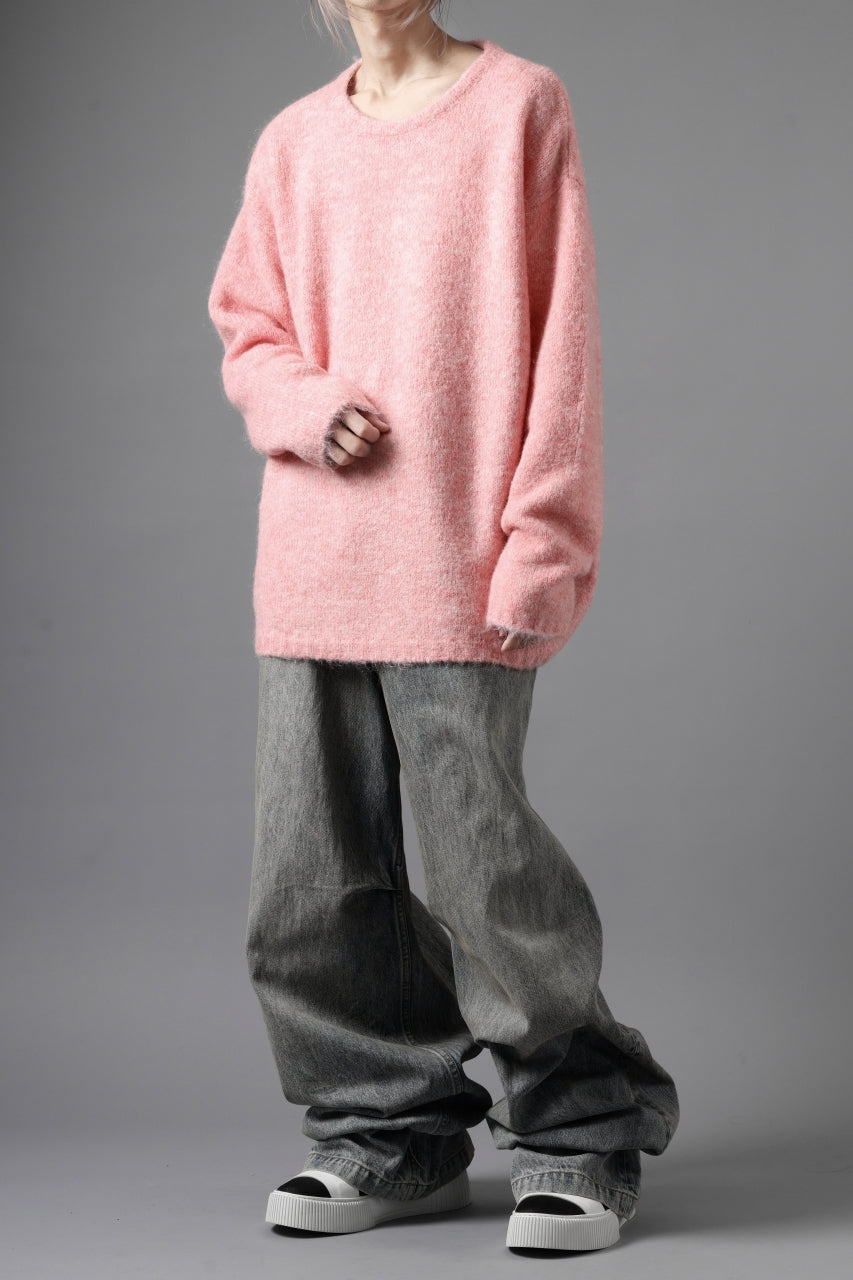 画像をギャラリービューアに読み込む, A.F ARTEFACT OVER SIZED KNIT TOPS / MIX WOOL (PINK)