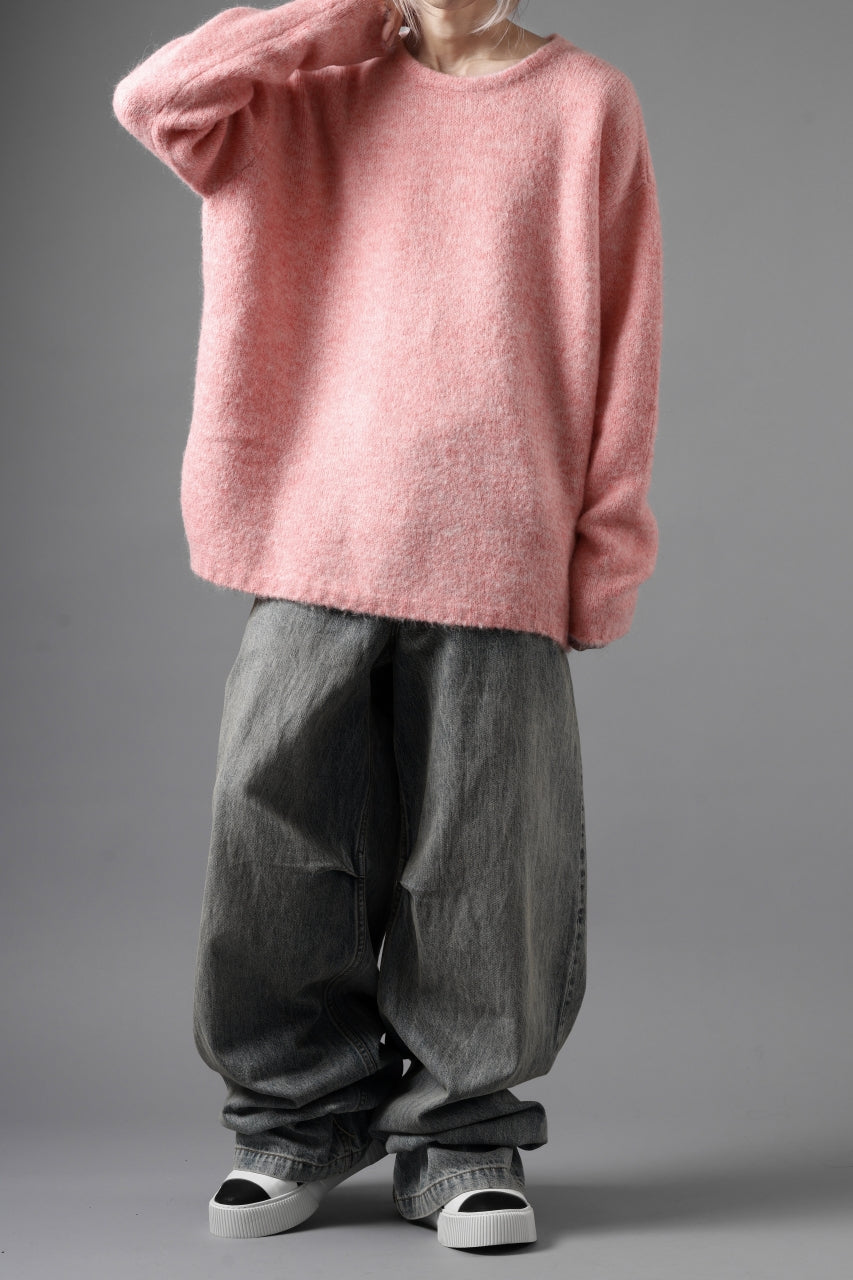 画像をギャラリービューアに読み込む, A.F ARTEFACT OVER SIZED KNIT TOPS / MIX WOOL (PINK)