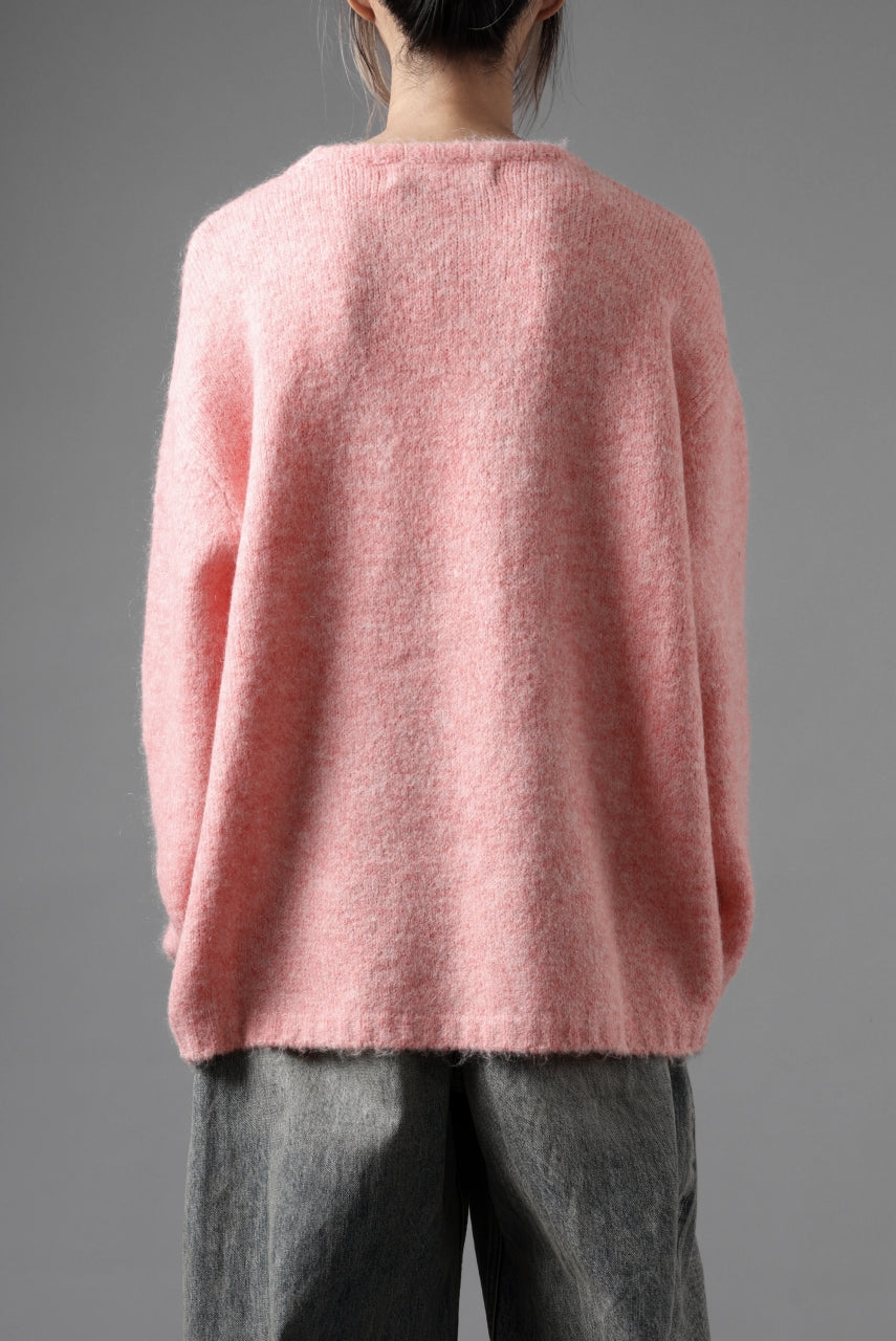 画像をギャラリービューアに読み込む, A.F ARTEFACT OVER SIZED KNIT TOPS / MIX WOOL (PINK)