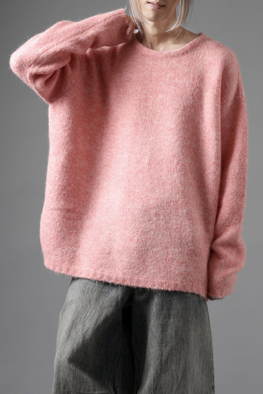 画像をギャラリービューアに読み込む, A.F ARTEFACT OVER SIZED KNIT TOPS / MIX WOOL (PINK)
