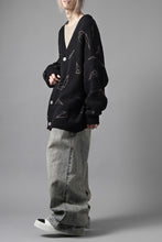 画像をギャラリービューアに読み込む, A.F ARTEFACT PYRA PATTERN COTTON KNIT CARDIGAN (BLACK x BROWN)