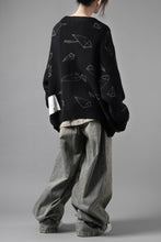 画像をギャラリービューアに読み込む, A.F ARTEFACT PYRA PATTERN COTTON KNIT CARDIGAN (BLACK x BROWN)