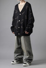 画像をギャラリービューアに読み込む, A.F ARTEFACT PYRA PATTERN COTTON KNIT CARDIGAN (BLACK x BROWN)