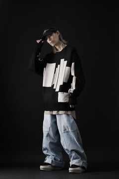画像をギャラリービューアに読み込む, A.F ARTEFACT GEO PATTERN KNIT TOPS (BLACK x BEIGE)