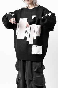 画像をギャラリービューアに読み込む, A.F ARTEFACT GEO PATTERN KNIT TOPS (BLACK x BEIGE)