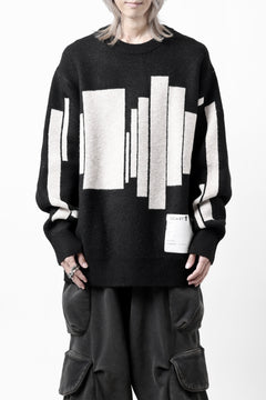 画像をギャラリービューアに読み込む, A.F ARTEFACT GEO PATTERN KNIT TOPS (BLACK x BEIGE)