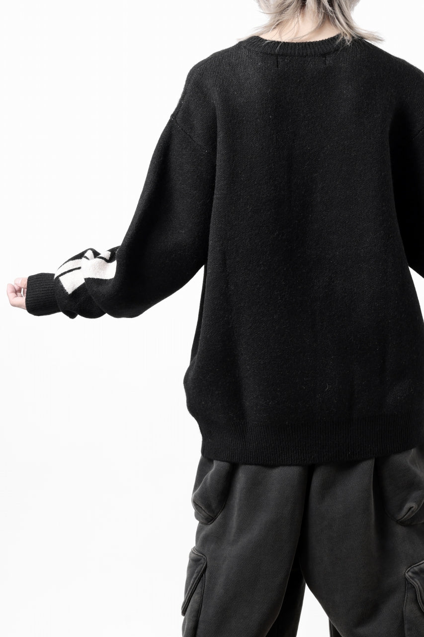 画像をギャラリービューアに読み込む, A.F ARTEFACT GEO PATTERN KNIT TOPS (BLACK x BEIGE)