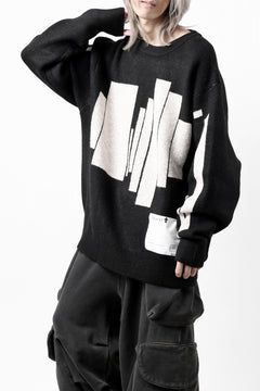 画像をギャラリービューアに読み込む, A.F ARTEFACT GEO PATTERN KNIT TOPS (BLACK x BEIGE)