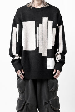 画像をギャラリービューアに読み込む, A.F ARTEFACT GEO PATTERN KNIT TOPS (BLACK x BEIGE)