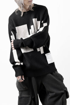 画像をギャラリービューアに読み込む, A.F ARTEFACT GEO PATTERN KNIT TOPS (BLACK x BEIGE)