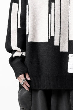 画像をギャラリービューアに読み込む, A.F ARTEFACT GEO PATTERN KNIT TOPS (BLACK x BEIGE)