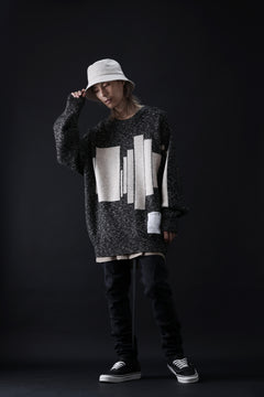 画像をギャラリービューアに読み込む, A.F ARTEFACT GEO PATTERN KNIT TOPS (GREY x BEIGE)