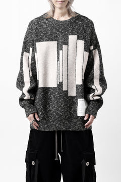 画像をギャラリービューアに読み込む, A.F ARTEFACT GEO PATTERN KNIT TOPS (GREY x BEIGE)