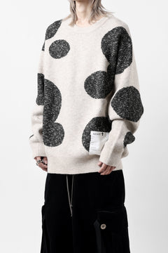 画像をギャラリービューアに読み込む, A.F ARTEFACT POLKA PATTERN KNIT TOPS (BEIGE x GREY)