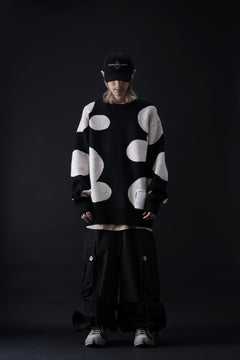 画像をギャラリービューアに読み込む, A.F ARTEFACT POLKA PATTERN KNIT TOPS (BLACK x BEIGE)