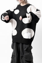 画像をギャラリービューアに読み込む, A.F ARTEFACT POLKA PATTERN KNIT TOPS (BLACK x BEIGE)