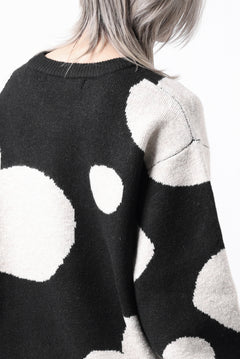 画像をギャラリービューアに読み込む, A.F ARTEFACT POLKA PATTERN KNIT TOPS (BLACK x BEIGE)