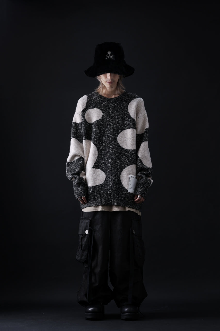 画像をギャラリービューアに読み込む, A.F ARTEFACT POLKA PATTERN KNIT TOPS (GREY x BEIGE)