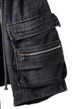 画像をギャラリービューアに読み込む, A.F ARTEFACT LOWCROTCH MILITARY WIDE SHORTS / FADED AGING DENIM (BLACK)