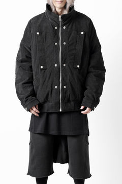 画像をギャラリービューアに読み込む, A.F ARTEFACT COVERALL BLOUSON / CORDUROY & QUILTING PADDED (BLACK)