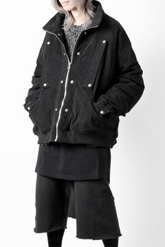 画像をギャラリービューアに読み込む, A.F ARTEFACT COVERALL BLOUSON / CORDUROY & QUILTING PADDED (BLACK)