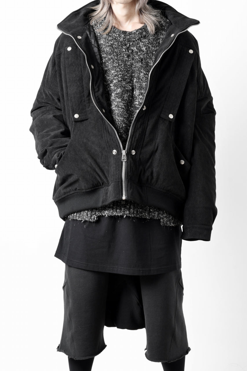 画像をギャラリービューアに読み込む, A.F ARTEFACT COVERALL BLOUSON / CORDUROY & QUILTING PADDED (BLACK)