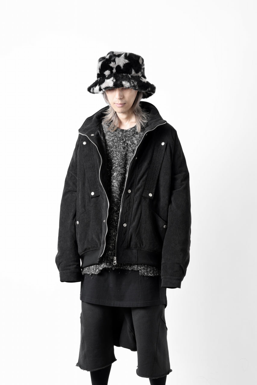 画像をギャラリービューアに読み込む, A.F ARTEFACT COVERALL BLOUSON / CORDUROY & QUILTING PADDED (BLACK)