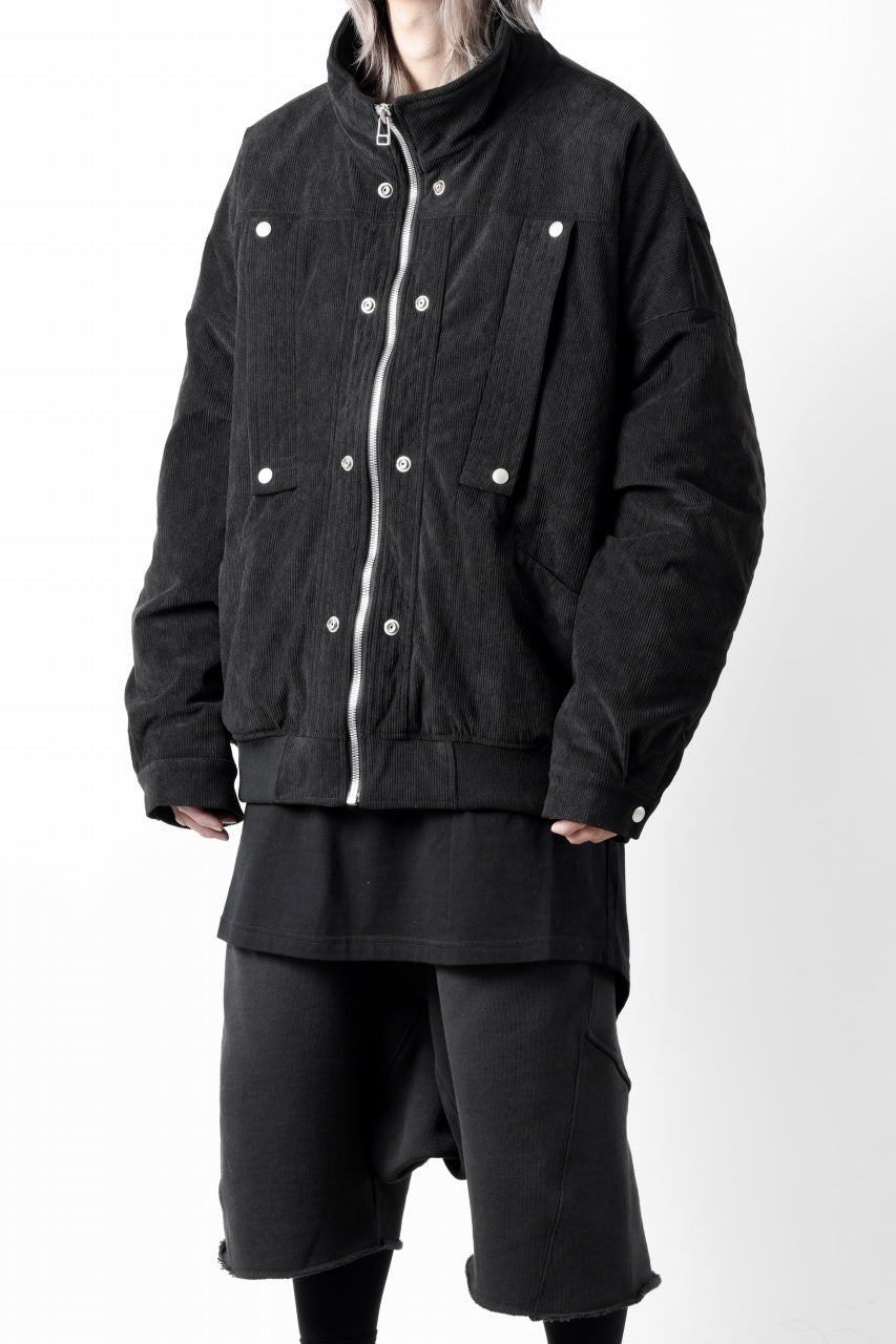 画像をギャラリービューアに読み込む, A.F ARTEFACT COVERALL BLOUSON / CORDUROY & QUILTING PADDED (BLACK)