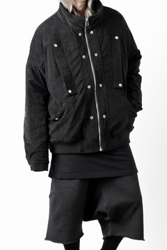 画像をギャラリービューアに読み込む, A.F ARTEFACT COVERALL BLOUSON / CORDUROY & QUILTING PADDED (BLACK)